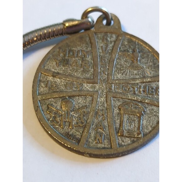Rome Italy Metal Historical Buildings Holy Year Brother Keychain Key Ring 1975 - Picture 7 of 9